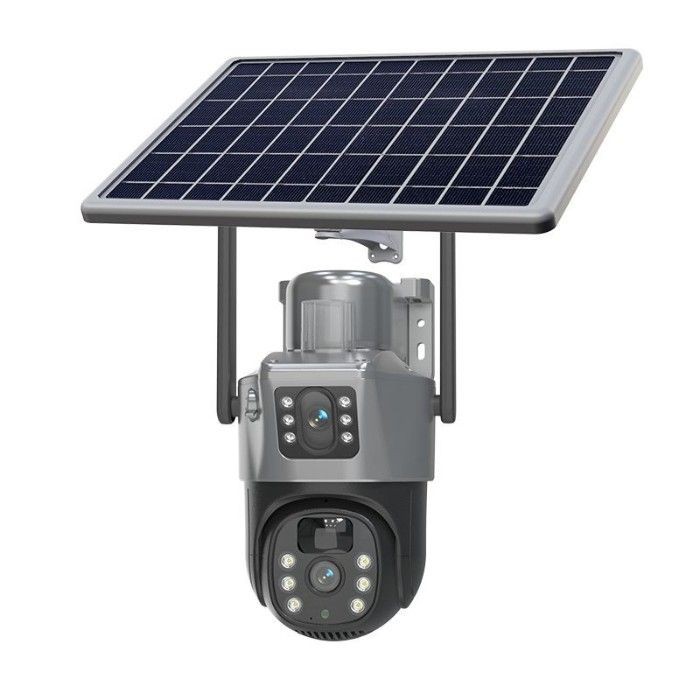 Solar powered 4g Dual lens security camera 4mp- cctv camera